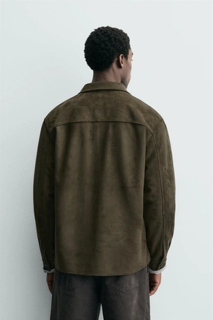 Куртка-рубашка из искусственной замши- Заказать в России