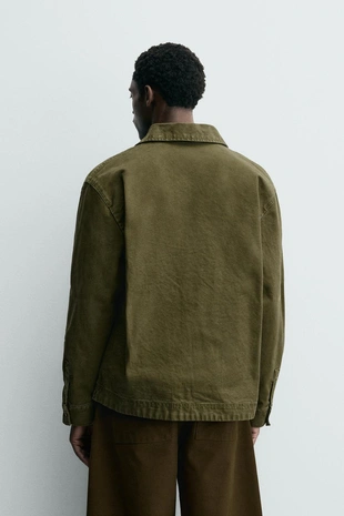 Куртка-рубашка свободного кроя с карманами- Заказать в России