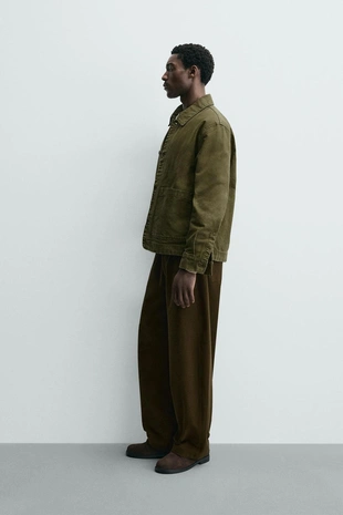 Куртка-рубашка свободного кроя с карманами- Заказать в России