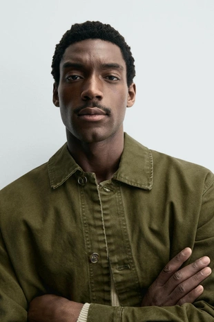 Куртка-рубашка свободного кроя с карманами- Заказать в России