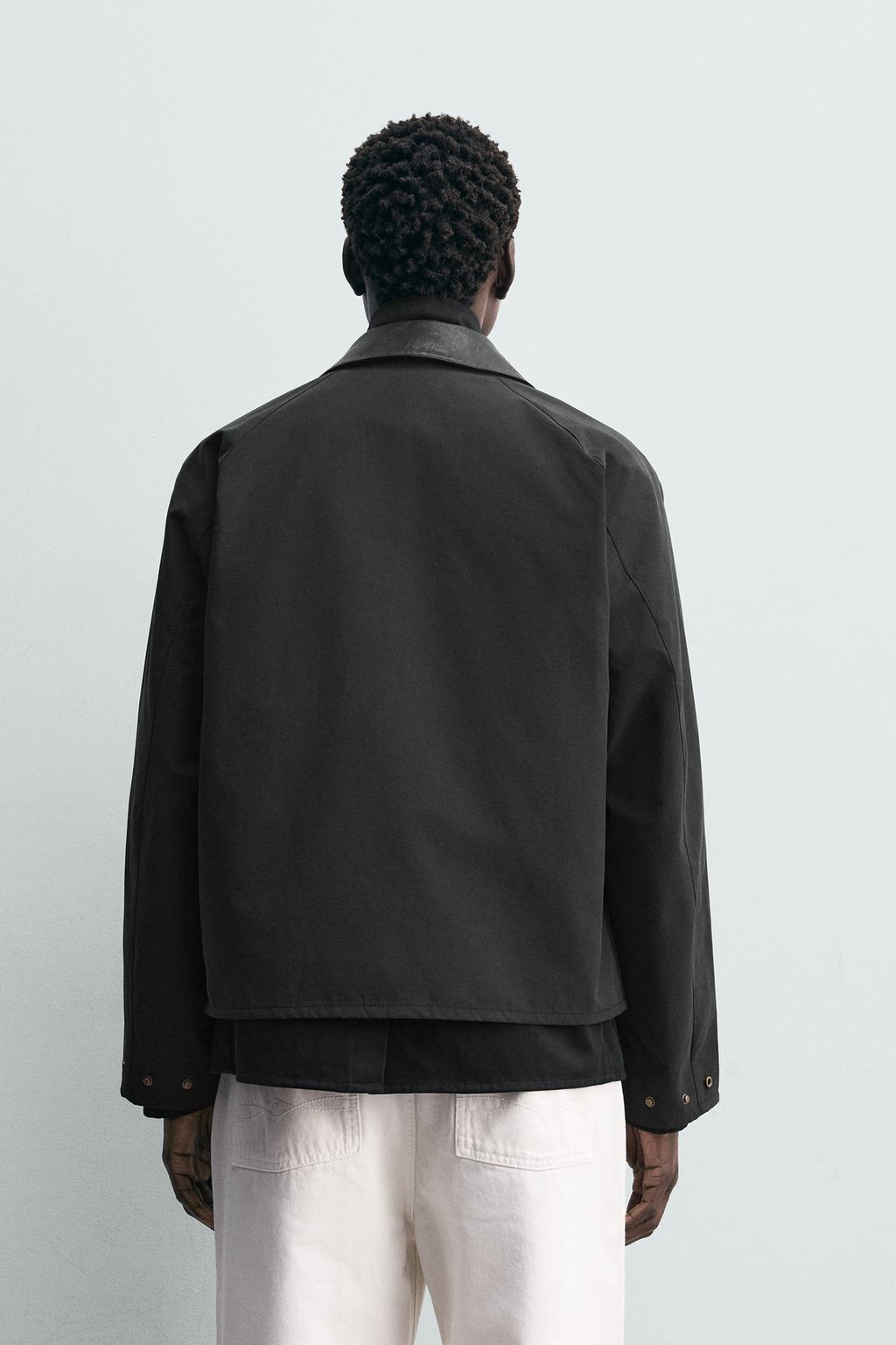 КУРТКА-РУБАШКА С КОНТРАСТНЫМ ВОРОТНИКОМ