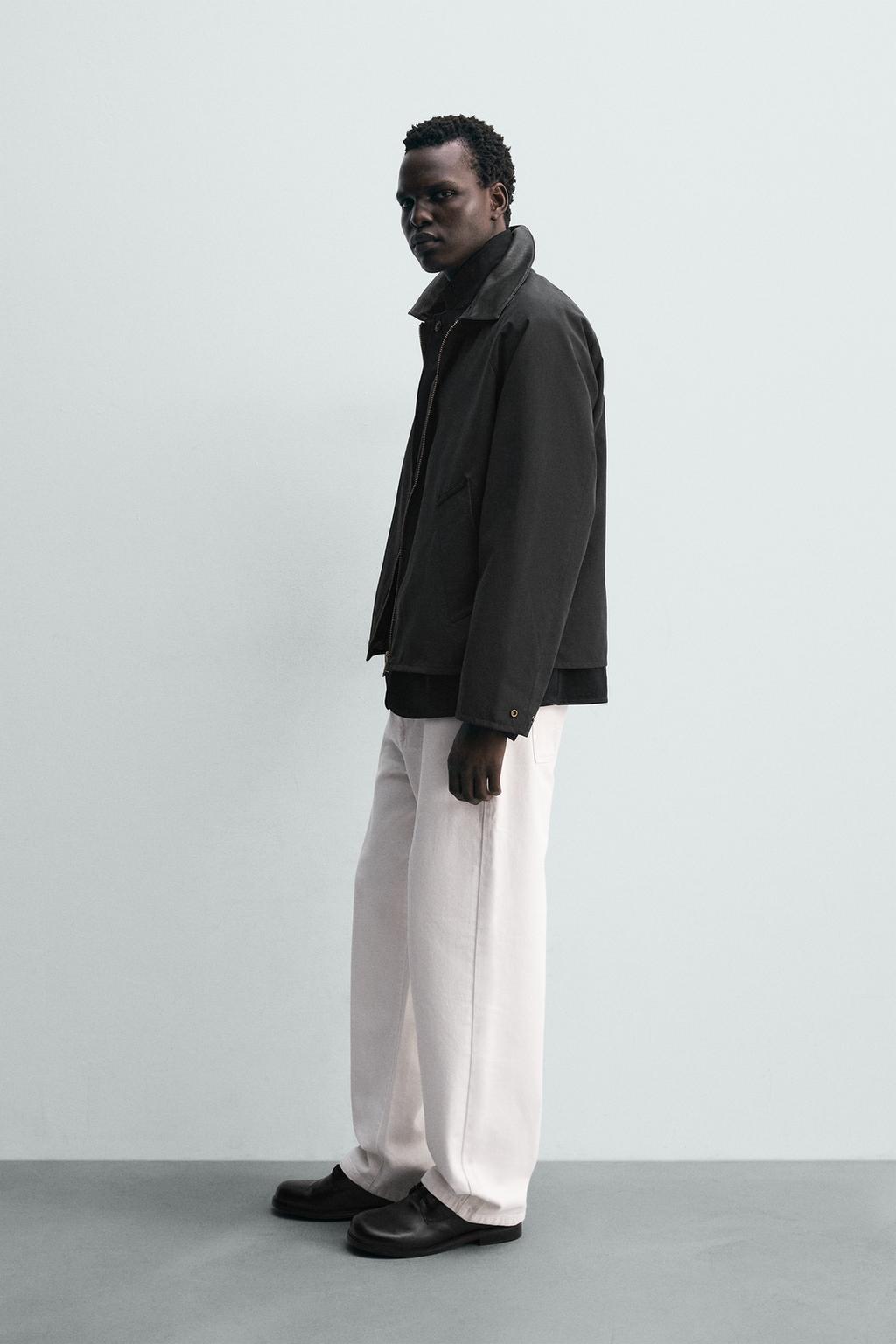 КУРТКА-РУБАШКА С КОНТРАСТНЫМ ВОРОТНИКОМ