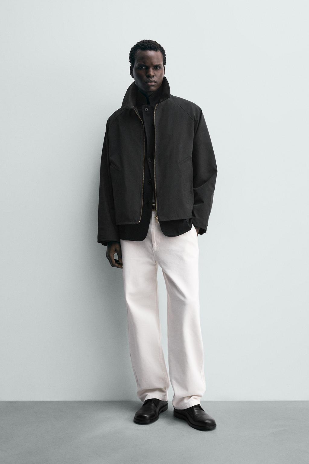 КУРТКА-РУБАШКА С КОНТРАСТНЫМ ВОРОТНИКОМ