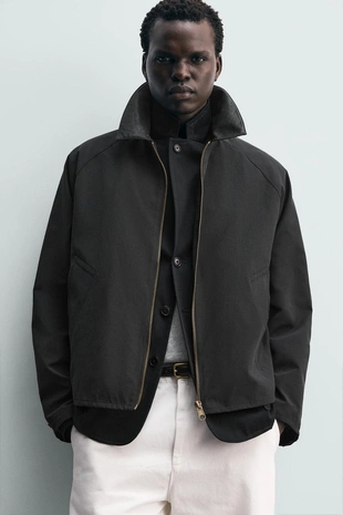 Куртка-рубашка с контрастным воротником- Заказать в России