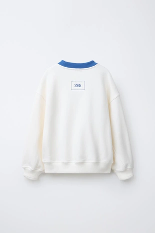 Толстовка с контрастным воротником в рубчик- Заказать в России