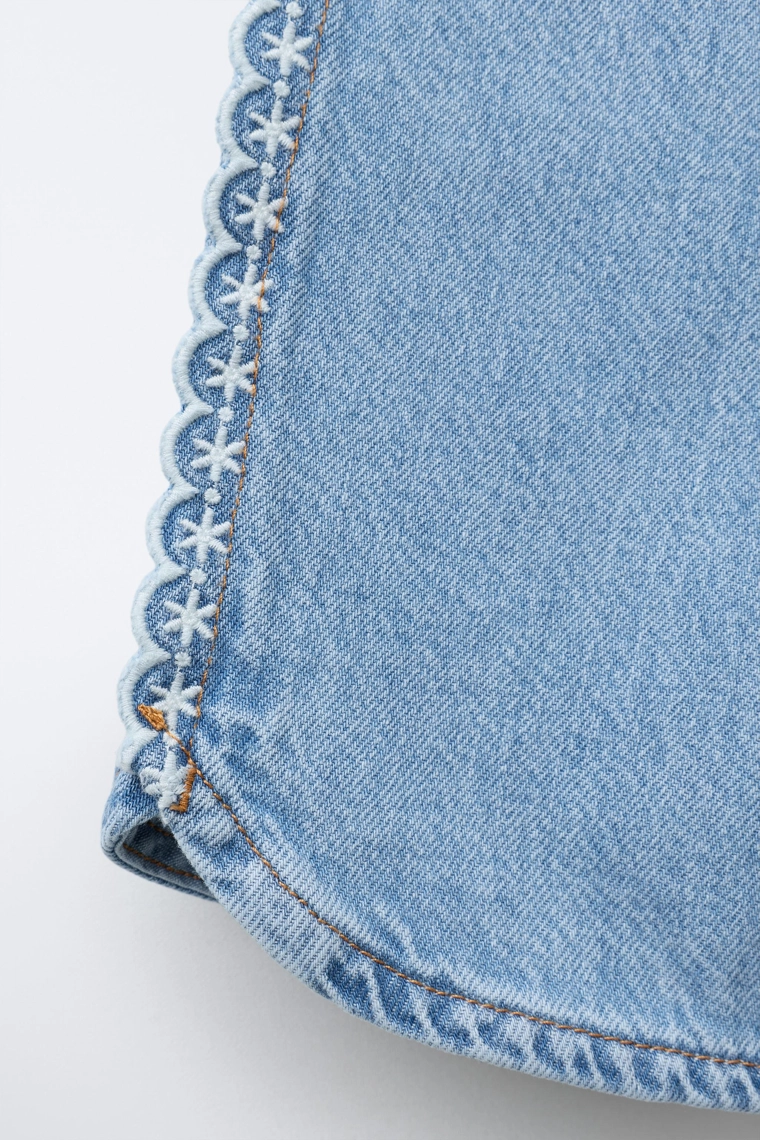 Шорты-кюлоты с вышивкой schiffli