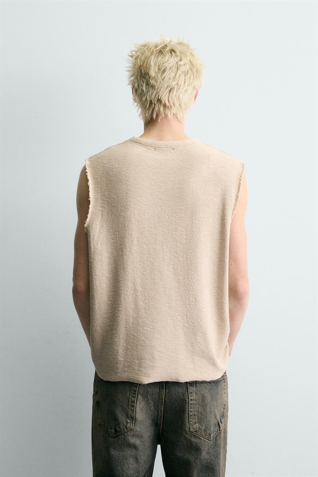 Трикотажная майка с контрастным принтом