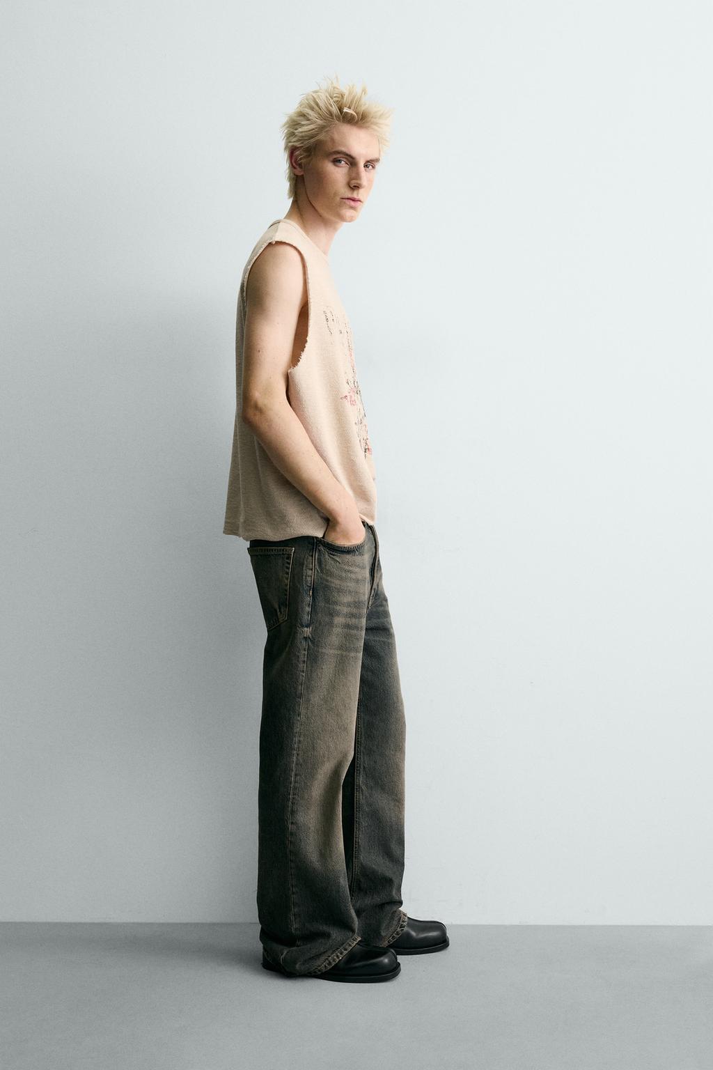 Трикотажная майка с контрастным принтом