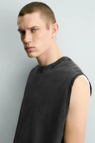 Майка с эффектом потертости- Заказать в России