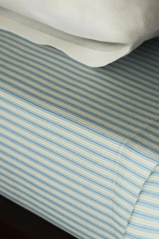 Простыня из хлопкового сатина с полосками (300 нитей)- Заказать в России