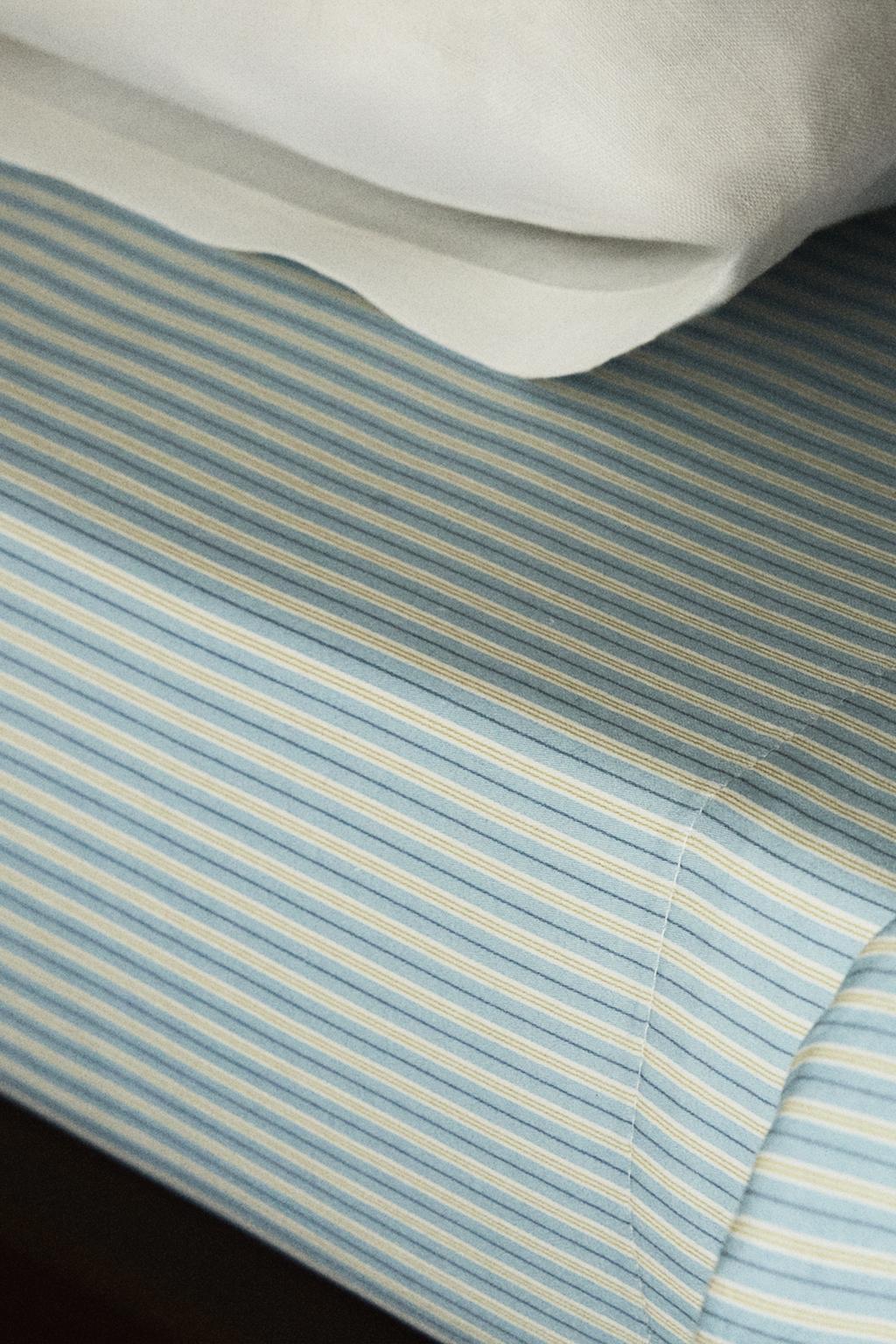 Простыня из хлопкового сатина с полосками (300 нитей)