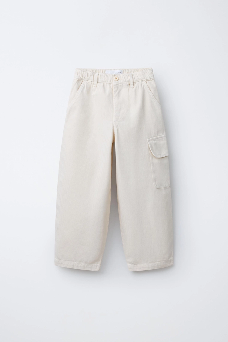 Брюки-карго в мелкую рогожку