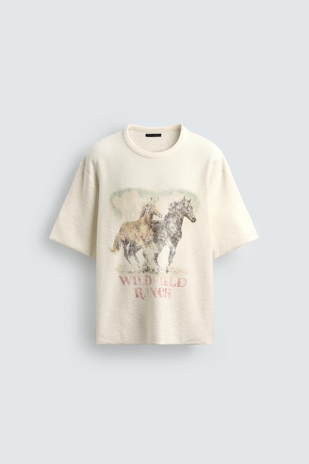 Трикотажная футболка с контрастным принтом