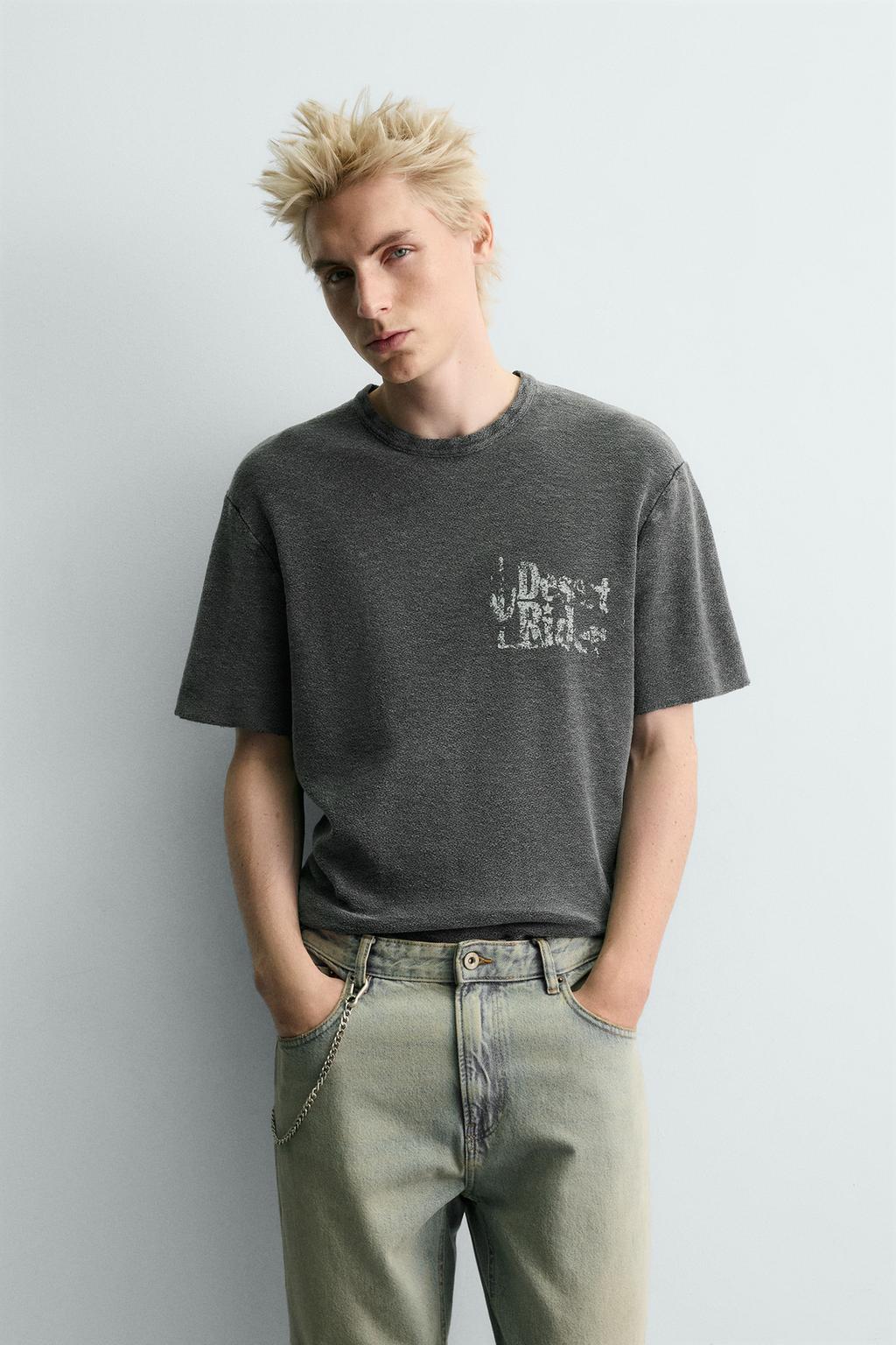 Трикотажная футболка с контрастным принтом