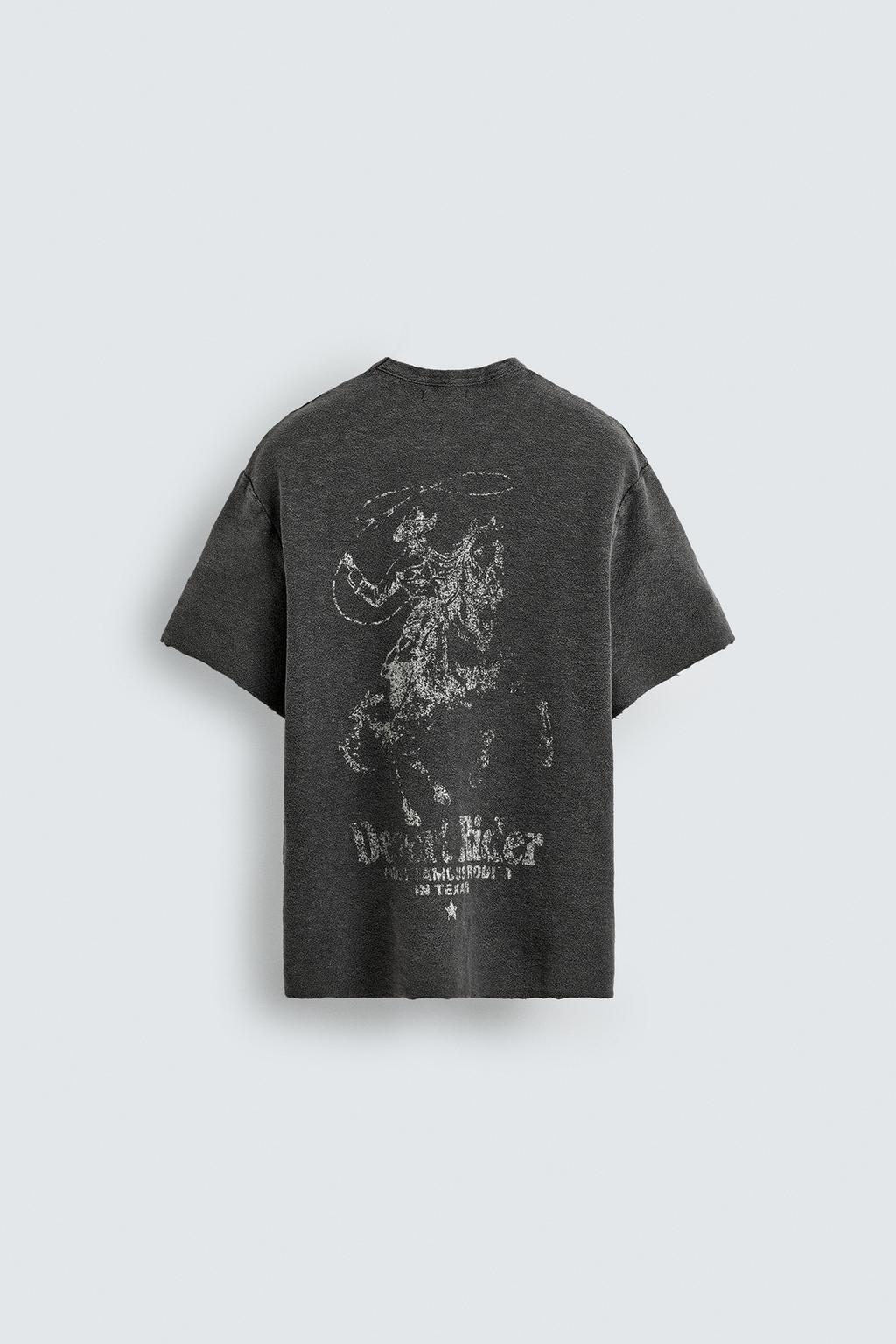 Трикотажная футболка с контрастным принтом