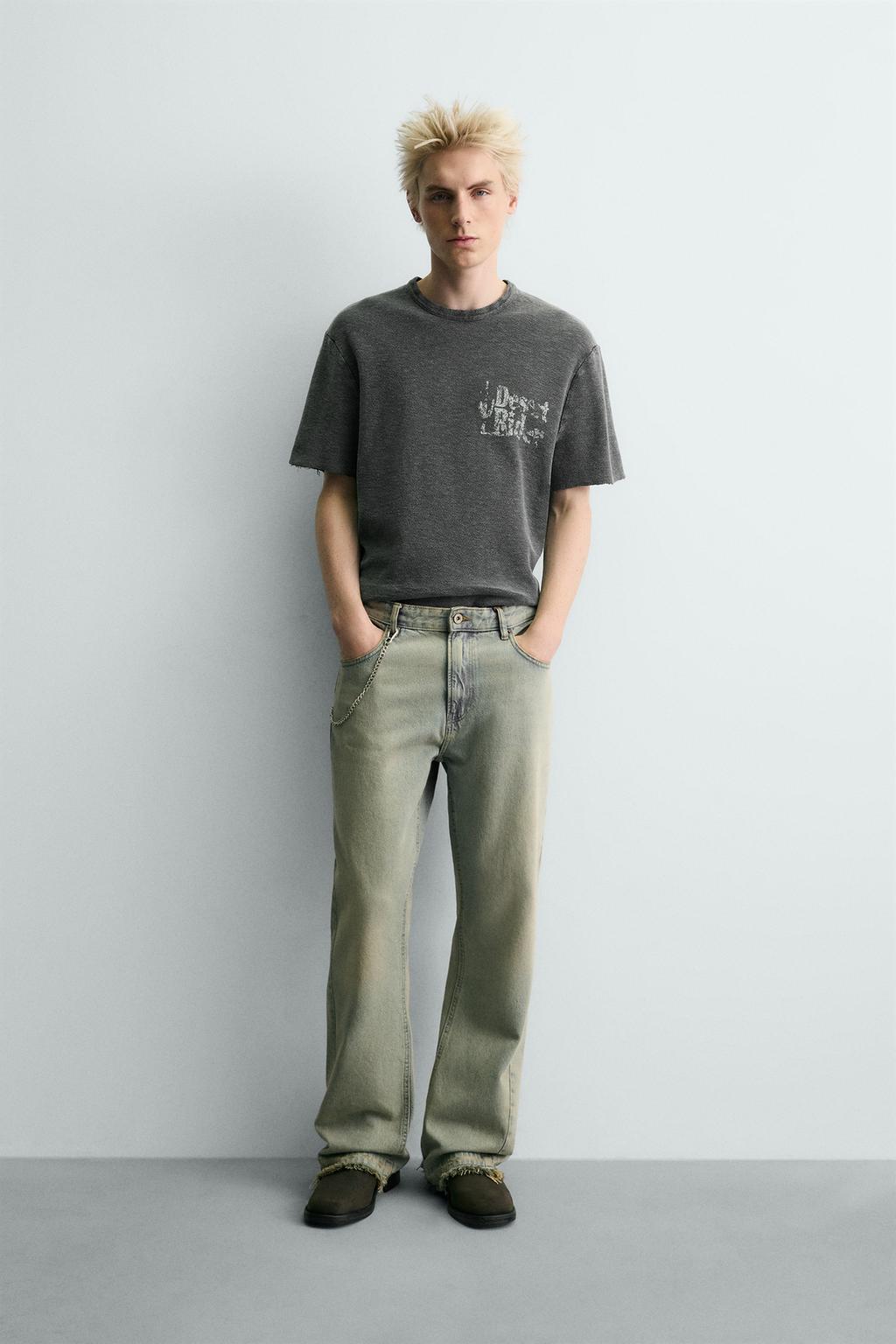 Трикотажная футболка с контрастным принтом