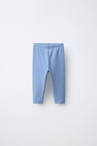 Набор из двух однотонных легинсов в рубчик- Заказать в России