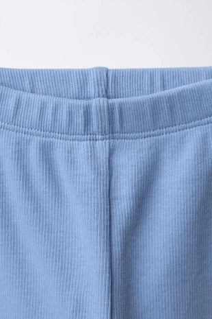 Набор из двух однотонных легинсов в рубчик- Заказать в России