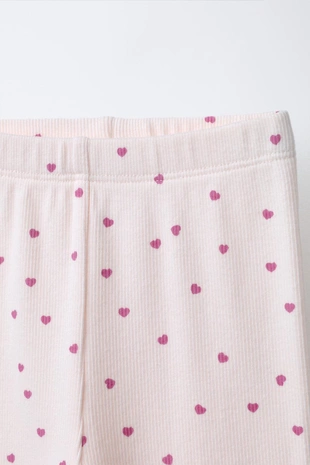 Набор из двух легинсов с сердечками и однотонных- Заказать в России