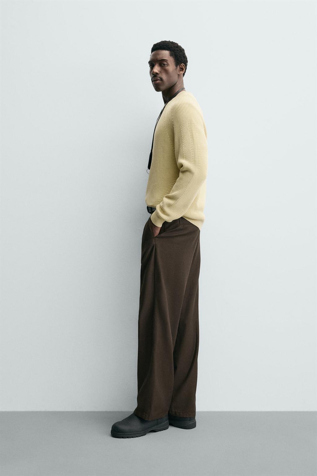 СВИТЕР ИЗ РЕЛЬЕФНОЙ ТКАНИ В РУБЧИК