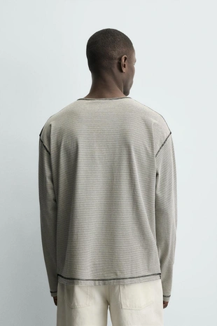 Blue/White | 3992/408/044 - Zara Футболка в полоску с круглым вырезом