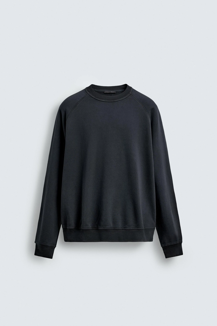 Основной выцветший толстовка с круглым вырезом