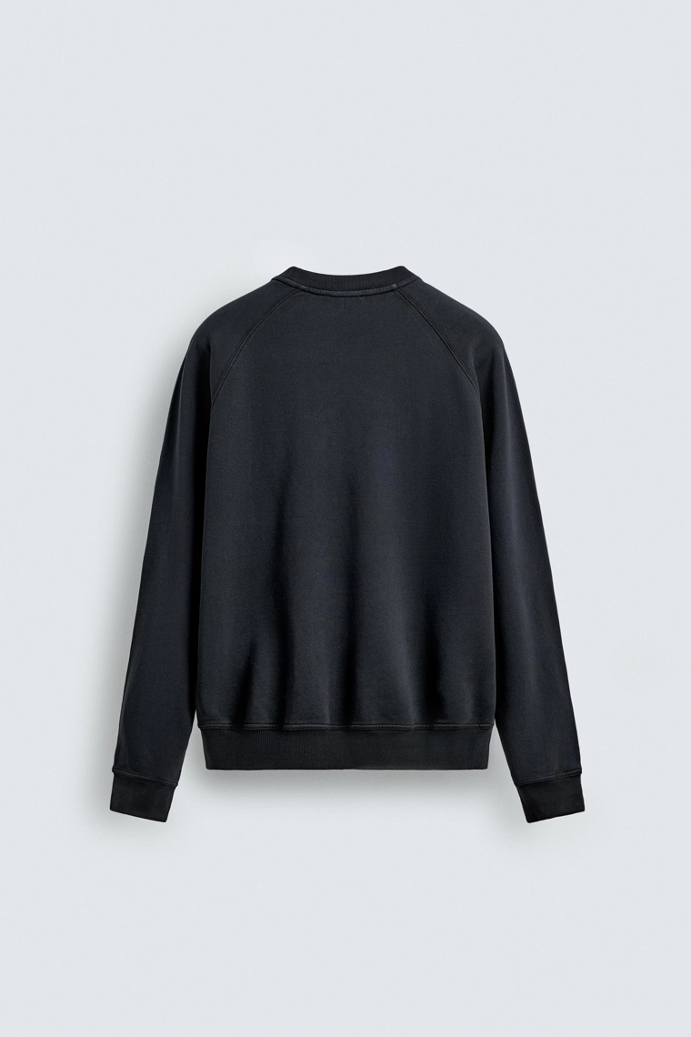 Основной выцветший толстовка с круглым вырезом