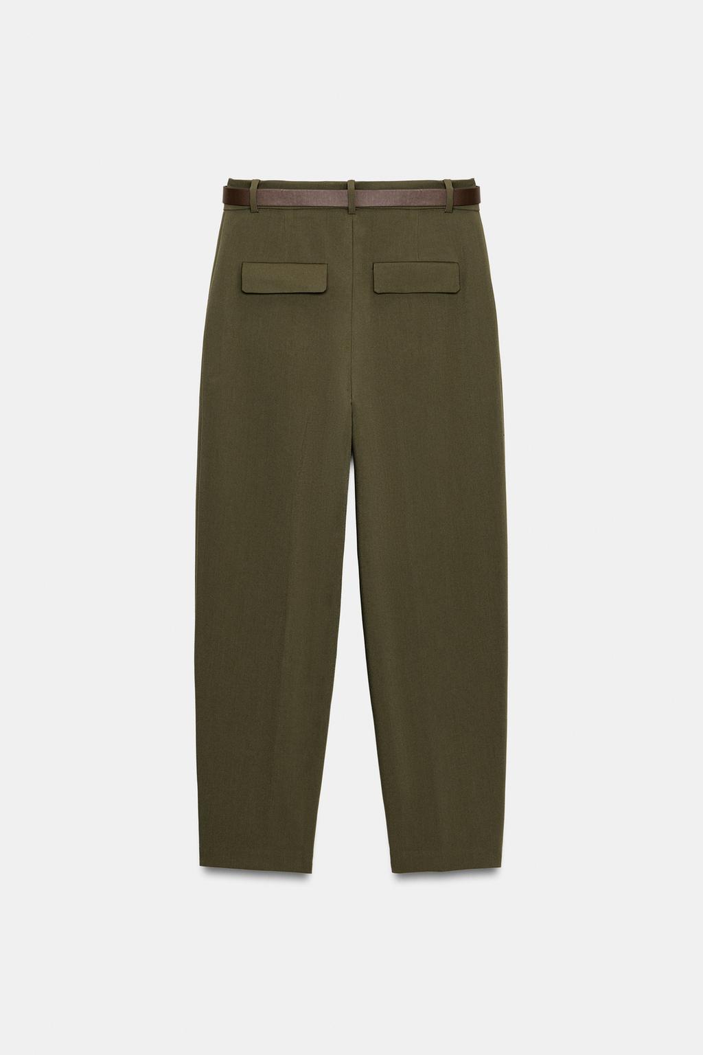 БРЮКИ С ЗАЩИПАМИ И РЕМНЕМ