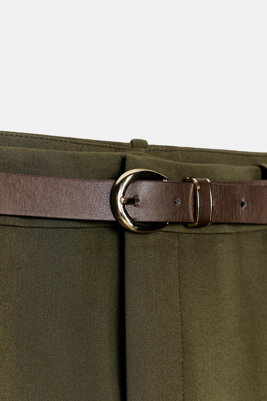 БРЮКИ С ЗАЩИПАМИ И РЕМНЕМ