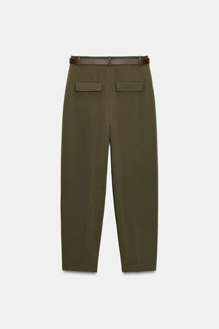 Брюки с защипами и ремнем- Заказать в России