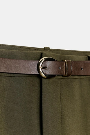 Брюки с защипами и ремнем- Заказать в России