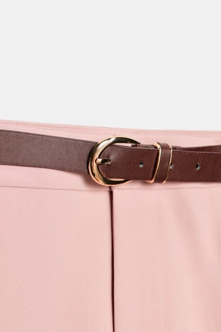 Брюки с защипами и ремнем- Заказать в России