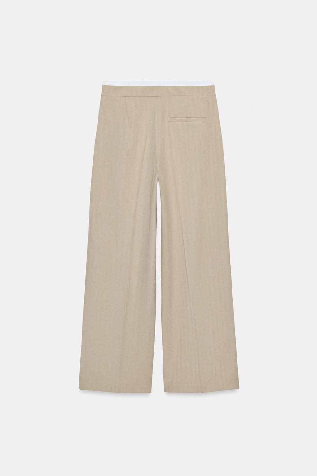 БРЮКИ С ШИРОКИМИ ШТАНИНАМИ И ДВОЙНЫМ ПОЯСОМ