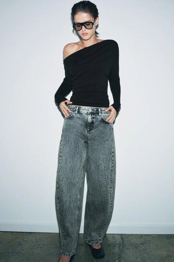 ДЖИНСЫ коллекция Zara «ZW»  баллон СО СРЕДНЕЙ ПОСАДКОЙ