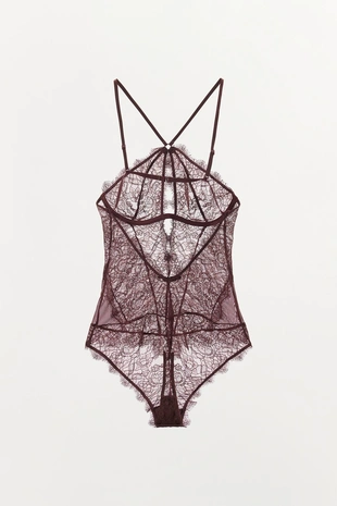 Кружевное боди халтер- Заказать в России