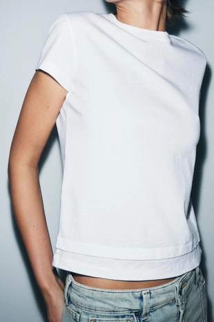 Футболка с короткими рукавами и двойным низом