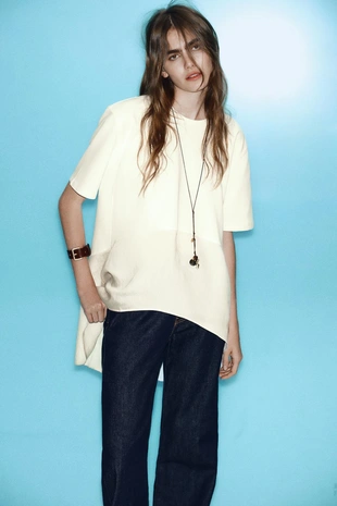 Комбинированная футболка оверсайз- Заказать в России