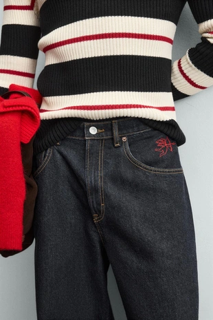 Джинсы BALLOON FIT с вышивкой CUPIDO- Заказать в России