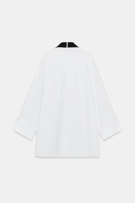 РУБАШКА ОВЕРСАЙЗ С ГАЛСТУКОМ коллекция Zara «ZW» 