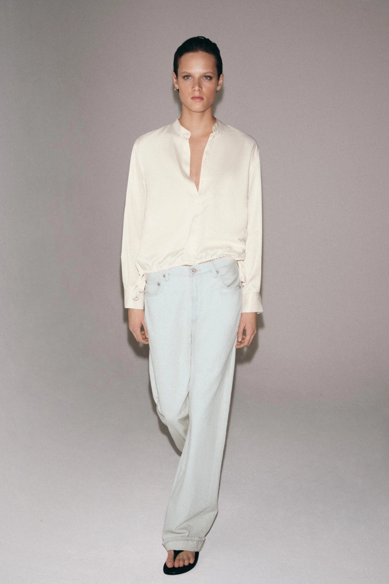 Блузка из атласа коллекции zara woman