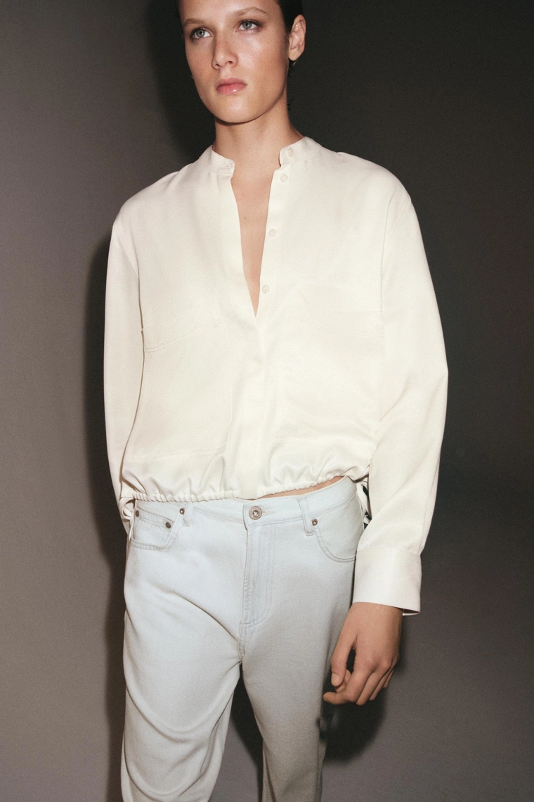 Блузка из атласа коллекции zara woman