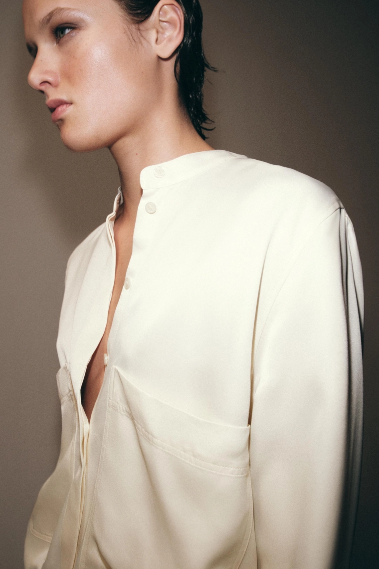 Блузка из атласа коллекции zara woman