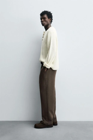 Текстурированные брюки свободного кроя- Заказать в России