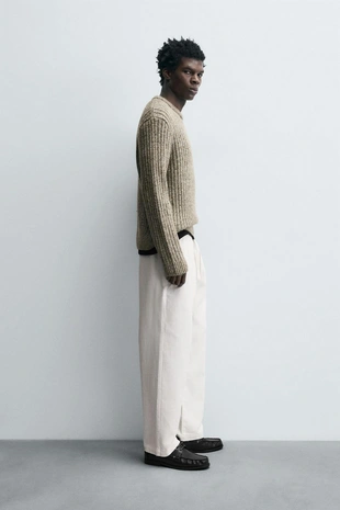 Текстурированные брюки свободного кроя- Заказать в России