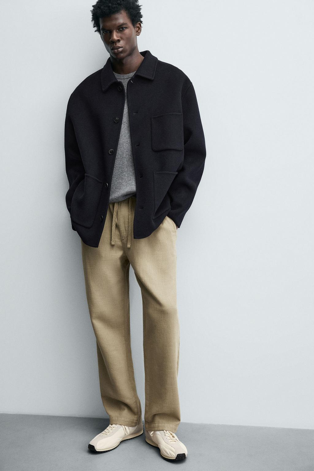 Текстурированные брюки свободного кроя