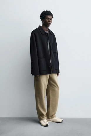 Текстурированные брюки свободного кроя