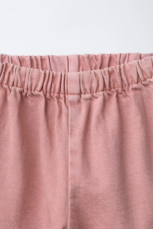 Pink | 4441/461/620 - Zara Брюки BAGGY из саржи с карманом в виде сердца