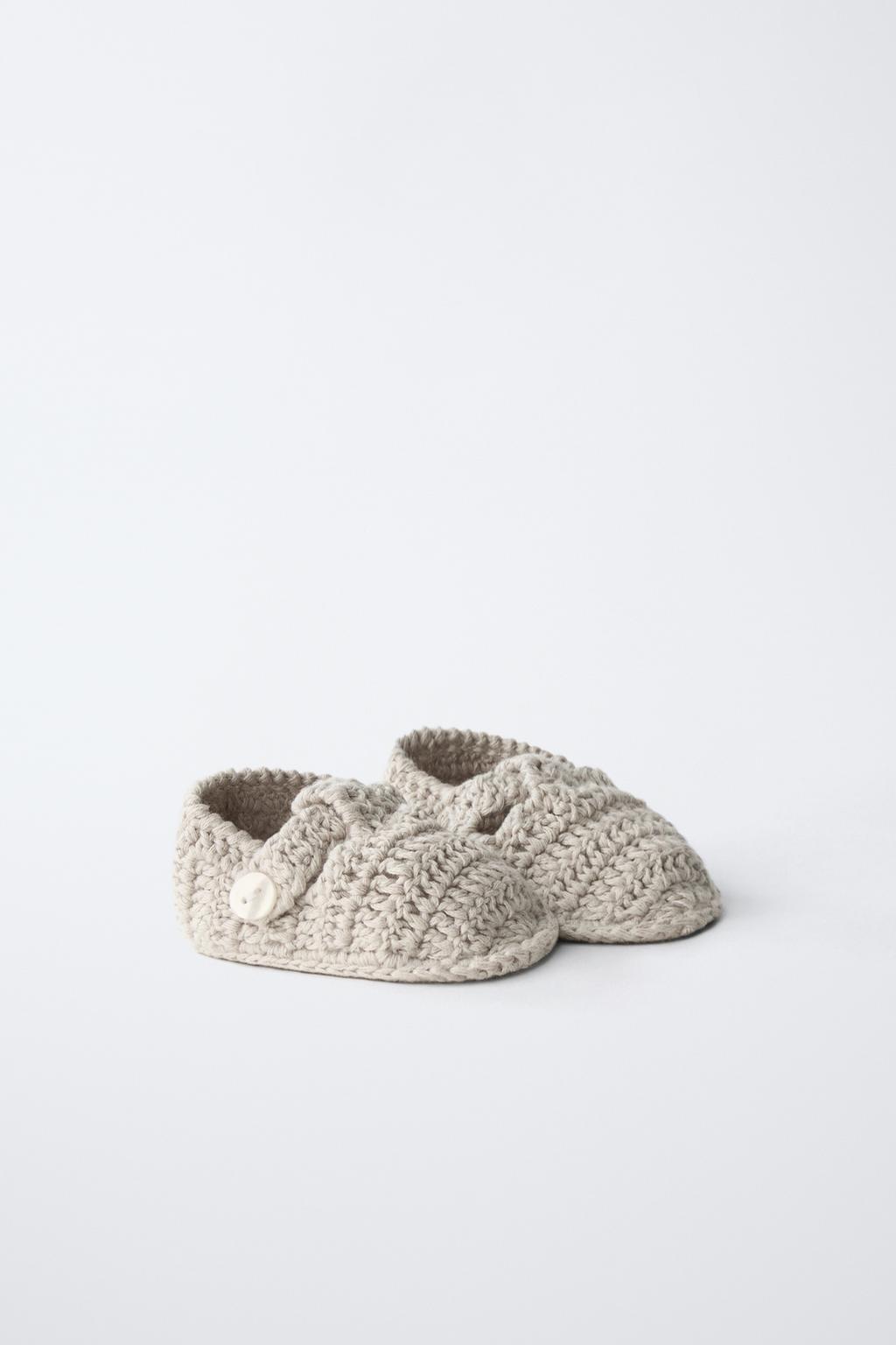 Теплые вязаные полуботинки