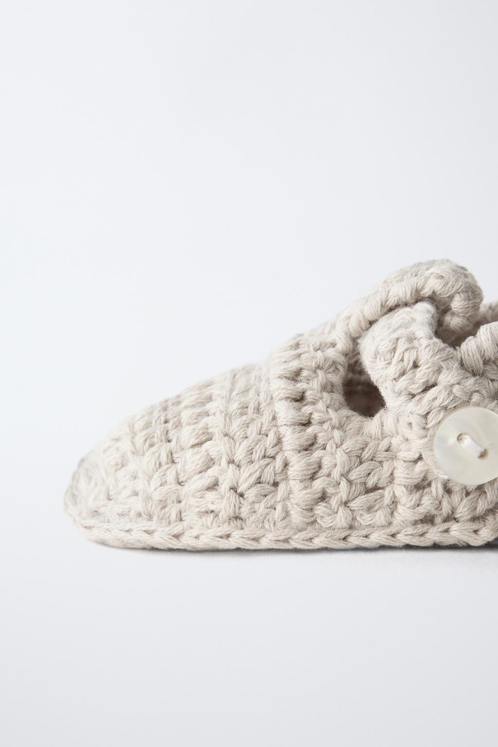 Теплые вязаные полуботинки