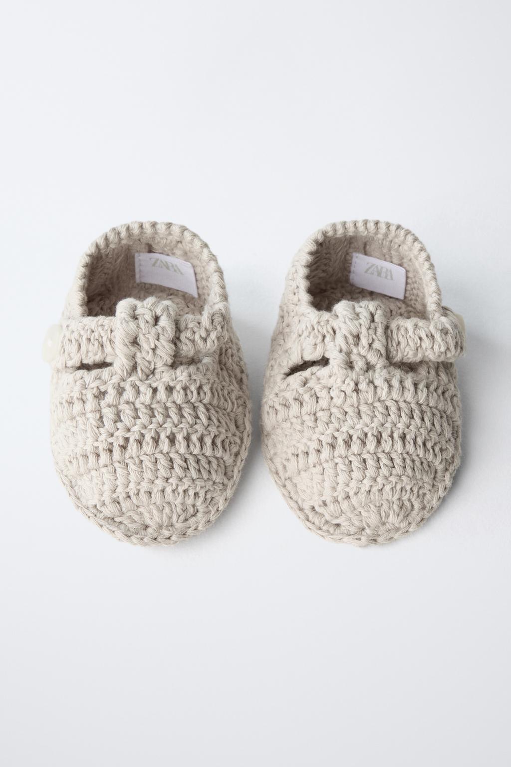 Теплые вязаные полуботинки